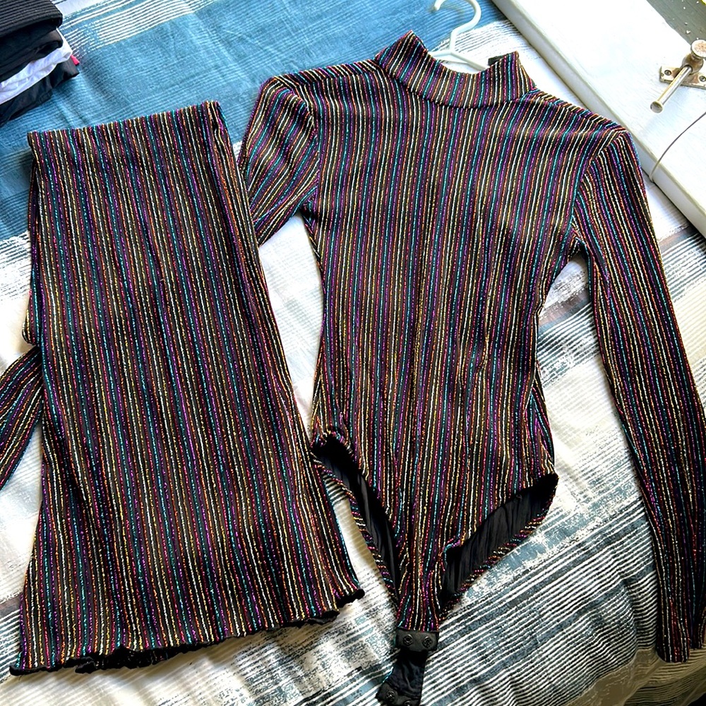 2 piece glitter Disco outfit!